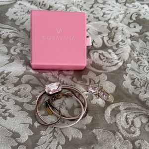 Pink and Gold Coravana Bracelet and Earring Set
New with box